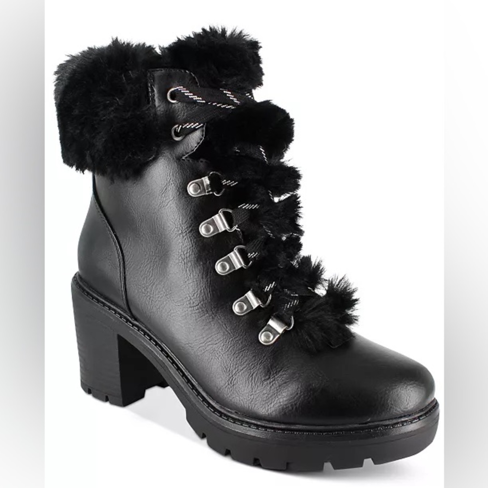 Ember Faux-Fur Lug Sole Booties